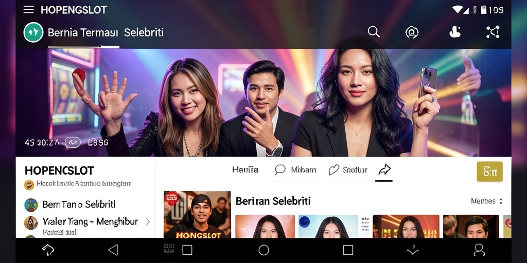 Antarmuka HOPENGSLOT yang menampilkan berita hiburan terbaru.