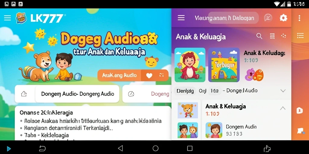 Antarmuka LK777 yang ramah anak untuk mendengarkan dongeng.