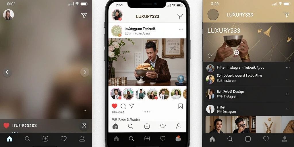 Tampilan antarmuka LUXURY333 dengan ragam filter Instagram yang menawan.