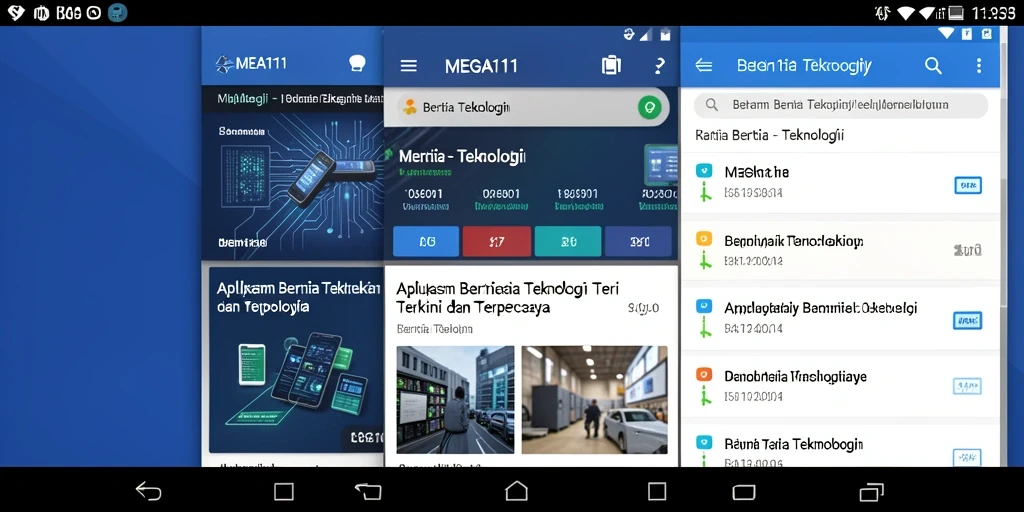 Tampilan antarmuka MEGA111 yang rapi dan modern untuk berita teknologi.