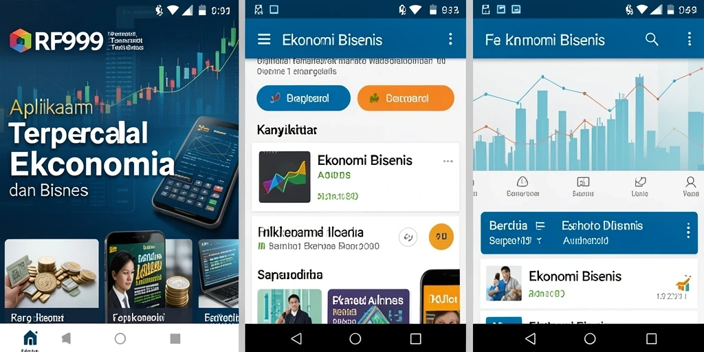 Antarmuka aplikasi RR999 yang menampilkan berita ekonomi terkini.