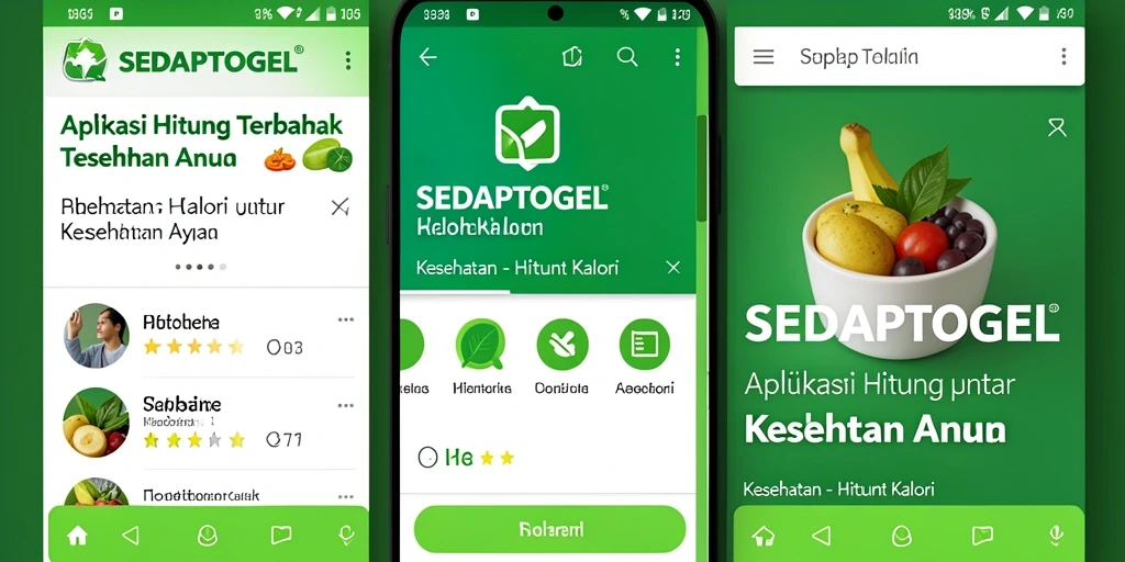 Antarmuka SEDAPTOGEL saat menghitung kalori dengan mudah.