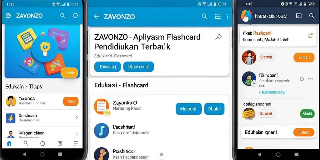 Tampilan antarmuka aplikasi ZAVONZO yang menarik dan interaktif.