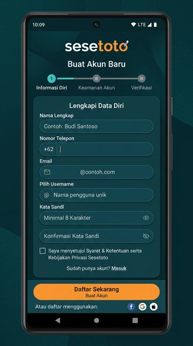 Panduan Registrasi Akun Baru Sesetoto untuk Pengguna Android